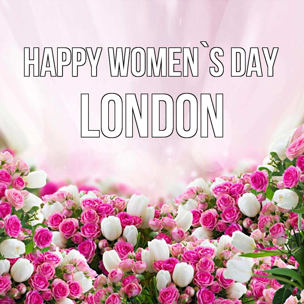Greetings card с именем, London happy women`s day под снегом Greetings with text for free download 